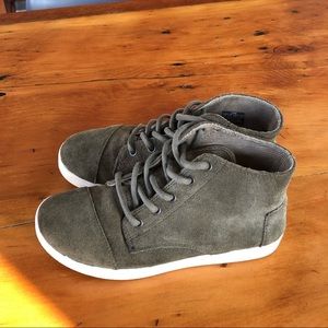 TOMS Olive Green Suede High Top